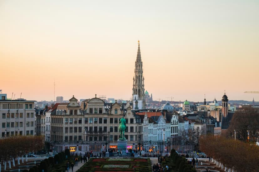 Coucher de soleil sur le Mont des Arts à Bruxelles